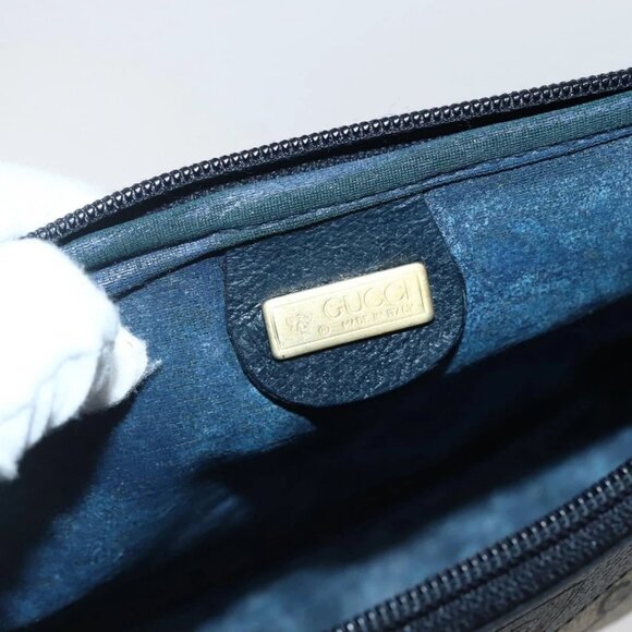 GUCCI GG Supreme Shoulder Bag PVC Navy Gold 007 115 6428 8039 Auth ep10857 - Picture 11 of 16